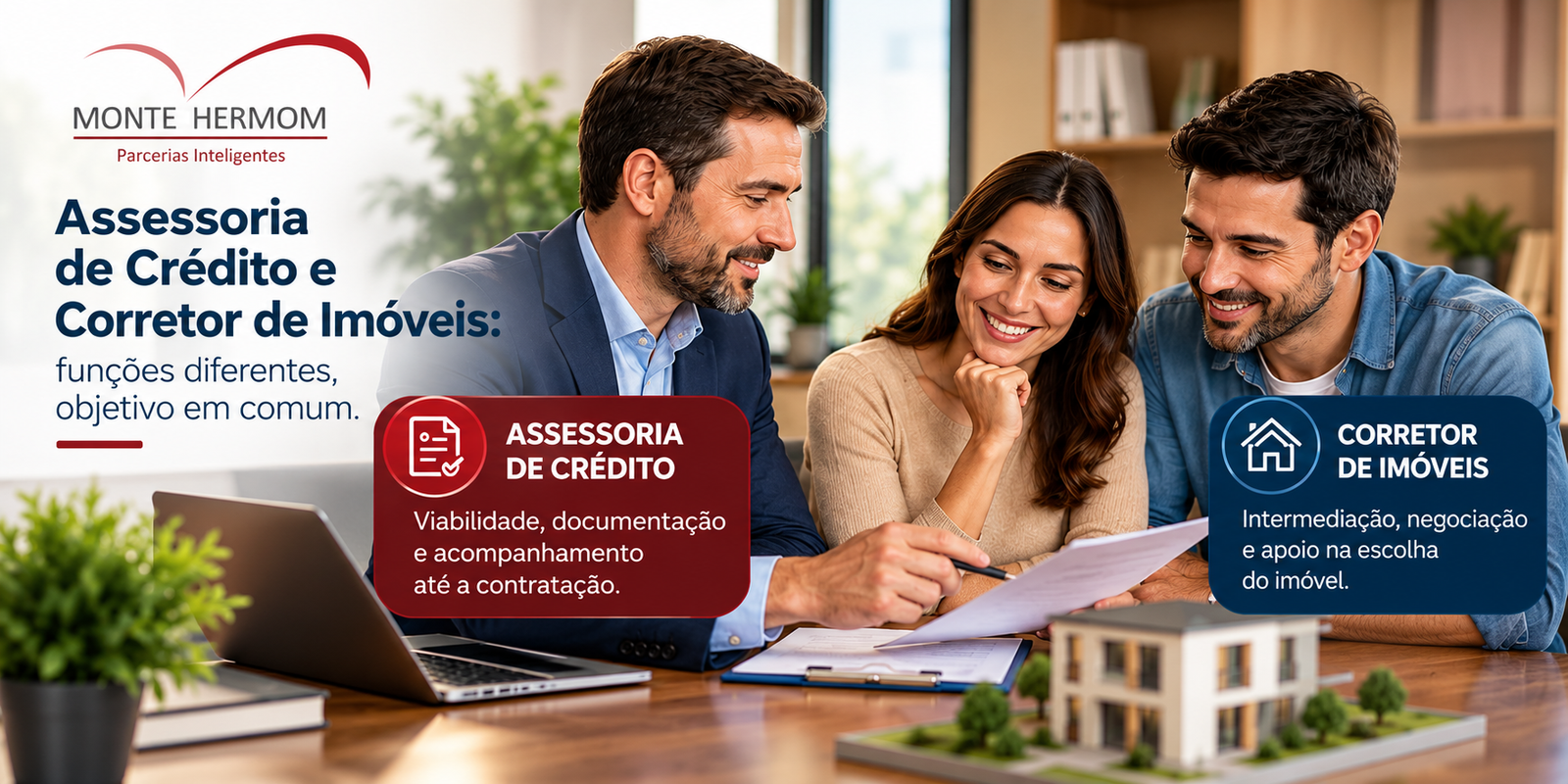Assessoria de crédito e corretor de imóveis com funções complementares na compra de imóvel financiado