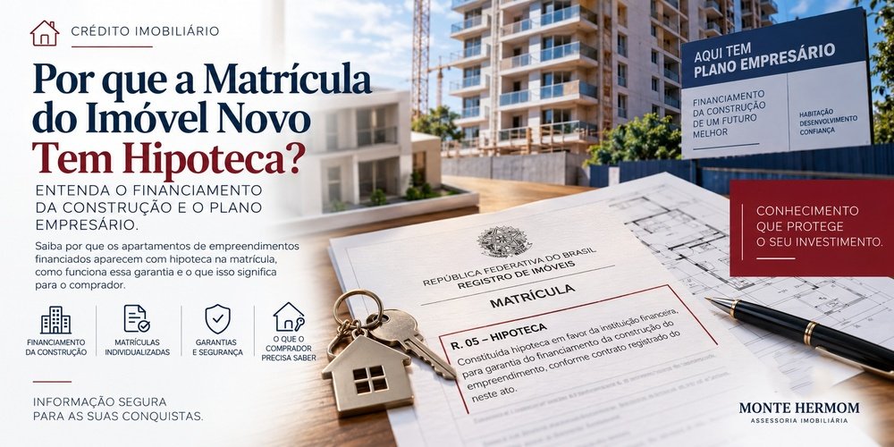 Matrícula individualizada de imóvel novo com hipoteca decorrente de financiamento da construção