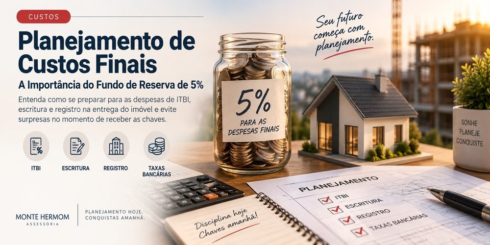 Planejamento de custos finais e fundo de reserva para compra de imóvel