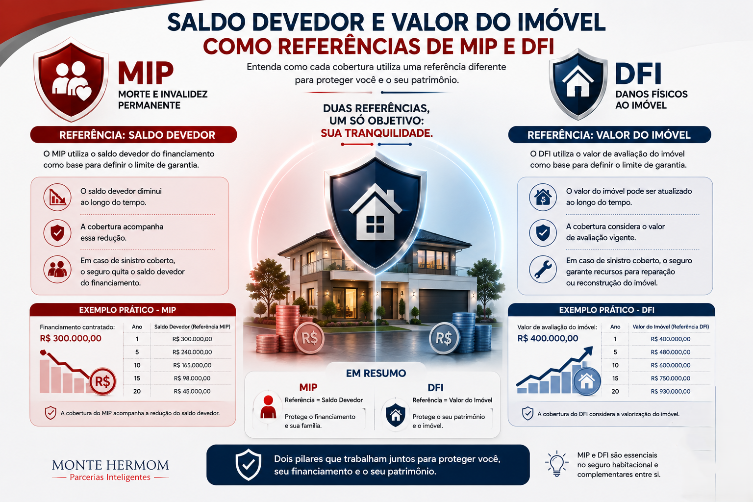 Saldo devedor e valor do imóvel como referências de MIP e DFI