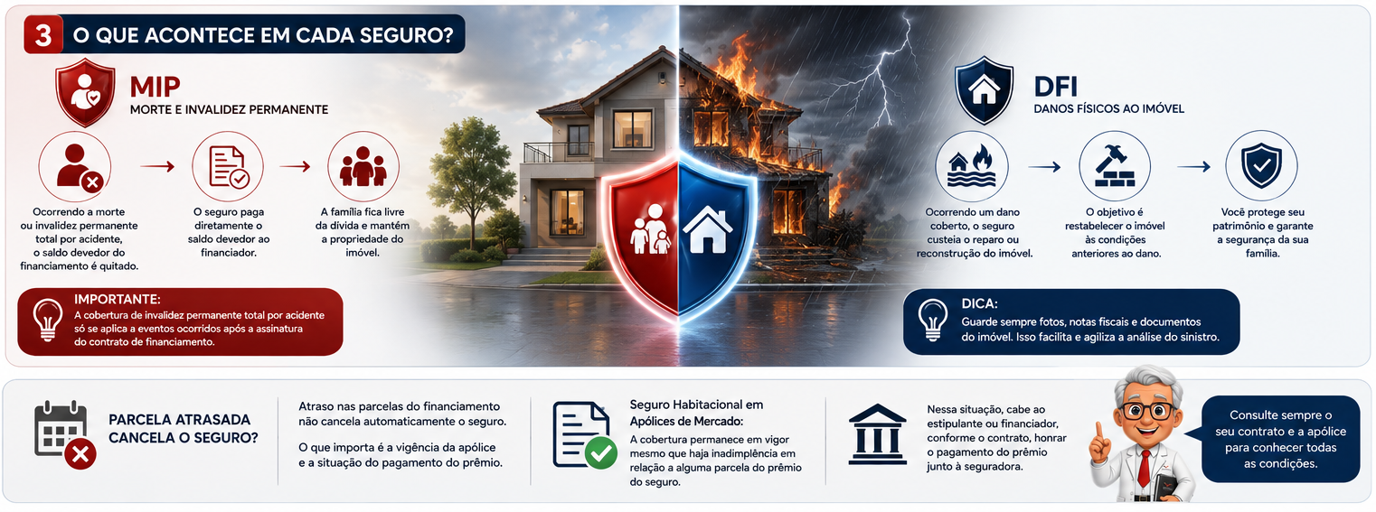 Fluxo de análise e indenização de um sinistro no seguro habitacional